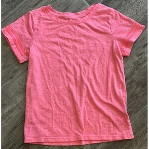 Cat & Jack‎ Girls' Bright Pink Sequin Sleeve T-Shirt Top Summer Medium (7/8)
